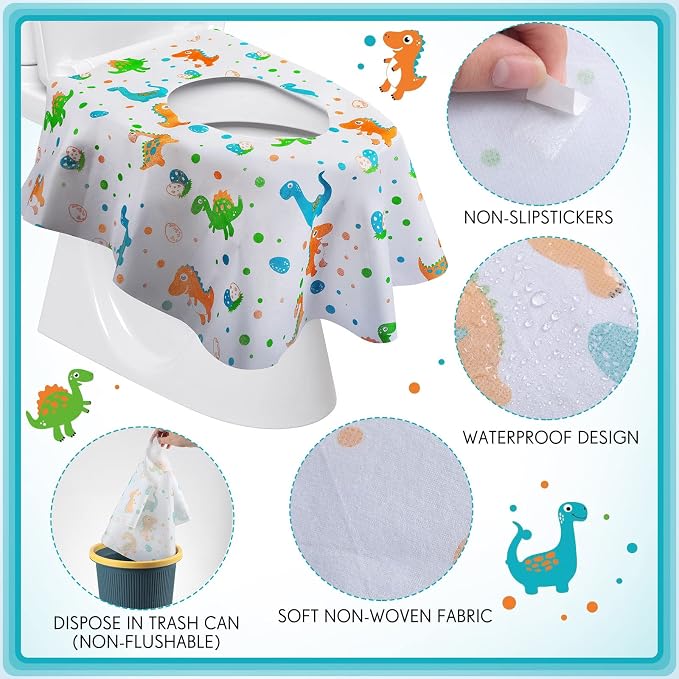 50 Packs Disposable Toilet Seat Covers Extra Large Individually Wrapped - Image 2