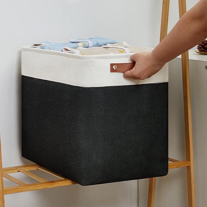 DULLEMELO Large Fabric Basket for Organizing, Collapsible Storage Bin for - Image 4