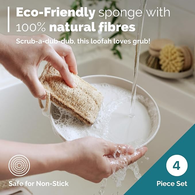 Jungle Culture 4 Piece Bamboo Dish Brush Set - Image 4