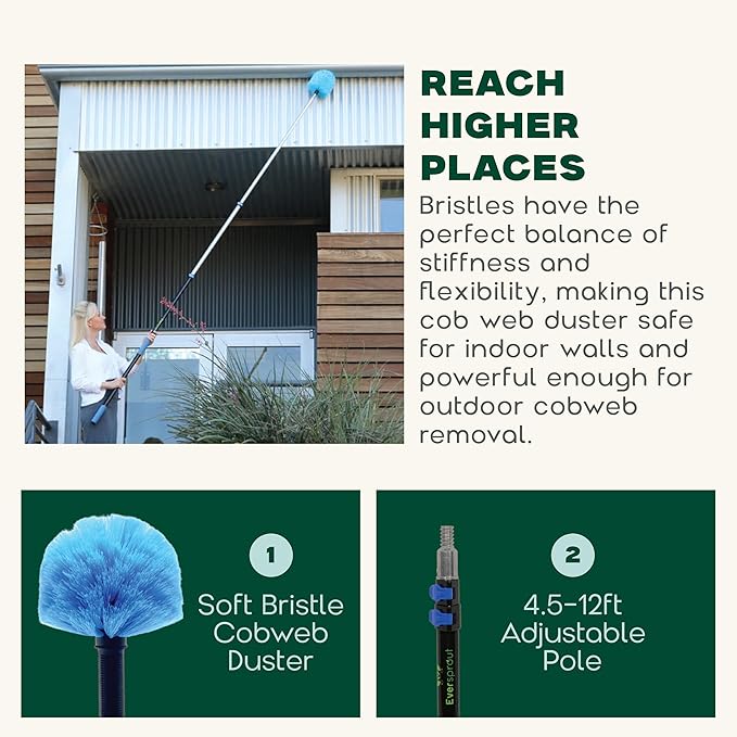 EVERSPROUT 1.5-to-3 Foot Cobweb Duster and Extension-Pole Combo | Hand Packaged - Image 3