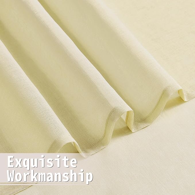 Tollpiz Short Sheer Door Curtains Closet Linen Textured Curtains Sheer Doorway - Image 8