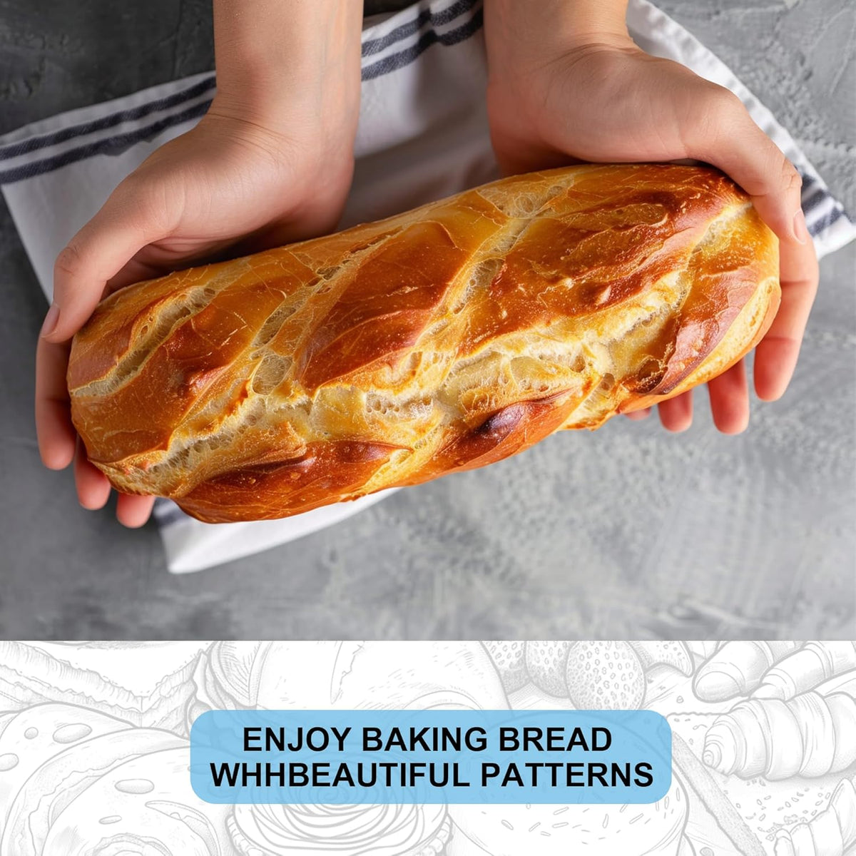 10 inch banneton bread proofing basket, set of on a desk or shelf
