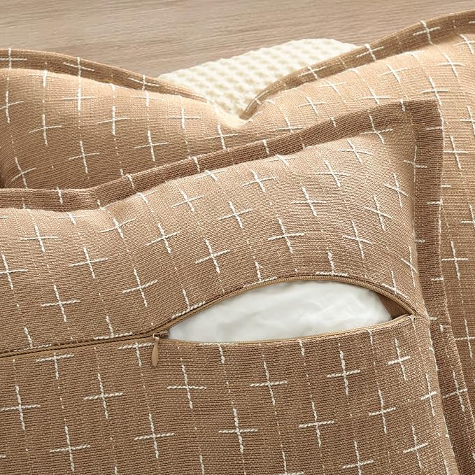 ZWJD Throw Pillow Pillow Covers 18x18 Set of 2 Soft Polyester Textured Pillow - Image 3