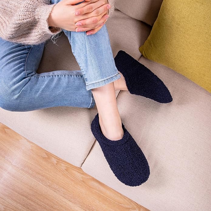 HomeTop Women's Fuzzy Curly Fur Memory Foam Loafer Slippers - Image 2