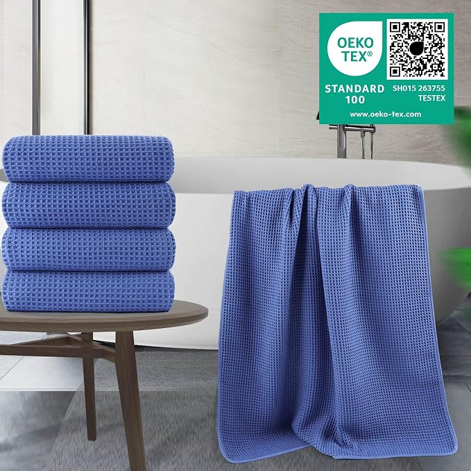 POLYTE Microfiber Oversize Quick Dry Lint Free Bath Towel, 60 x 30 in, 4 Pack - Image 2