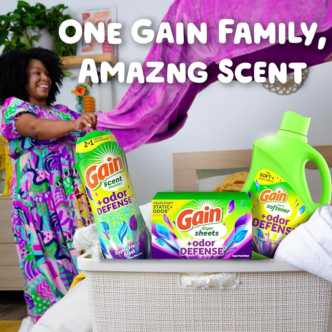 Gain Odor Defense In-wash Scent Booster, Super Fresh Blast scent, 21.1 OZ - Image 10