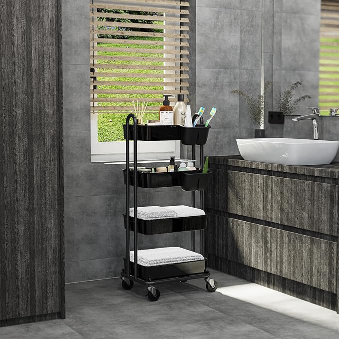 Simple Houseware 4-Tier Multifunctional Rolling Utility Cart - Image 9