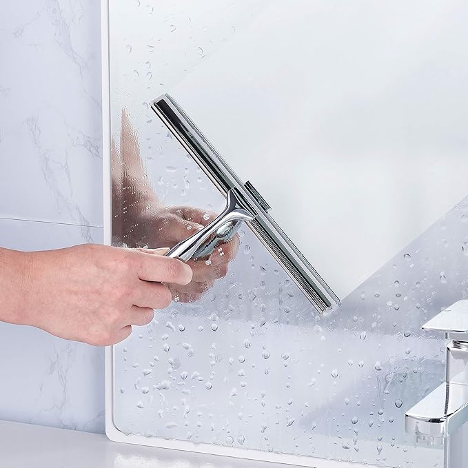 Ettori Shower Squeegee Clear Glass Wall Cleaner Stainless Steel - Image 5