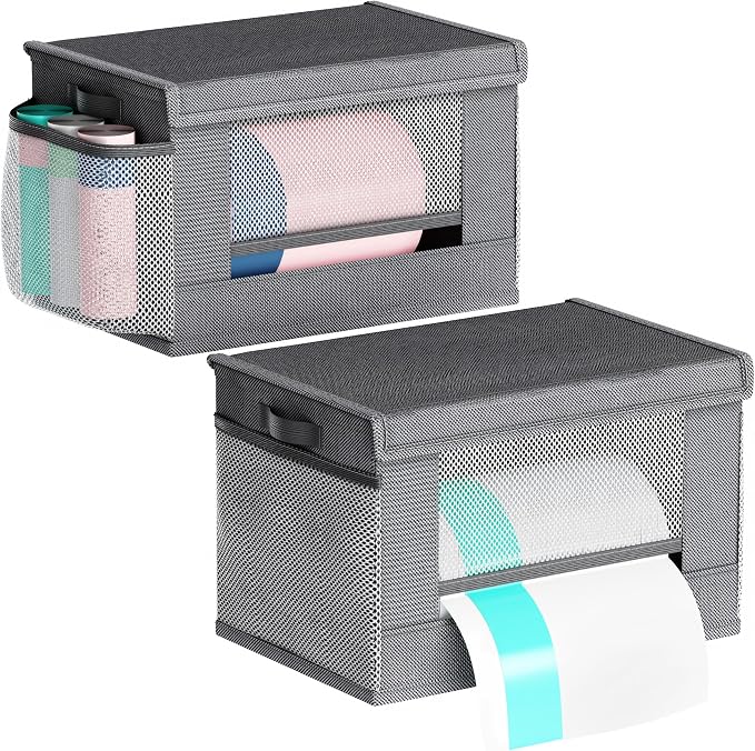 2 Pack Extra Large Trash Bag Holder Dispenser, Oxford Cloth Garbage Bag Storage by Thkvesn