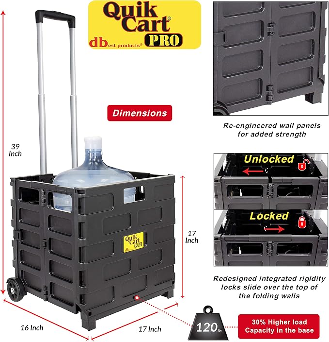 dbest products Quik Cart Pro Wheeled Rolling Crate Teacher Utility - Image 2