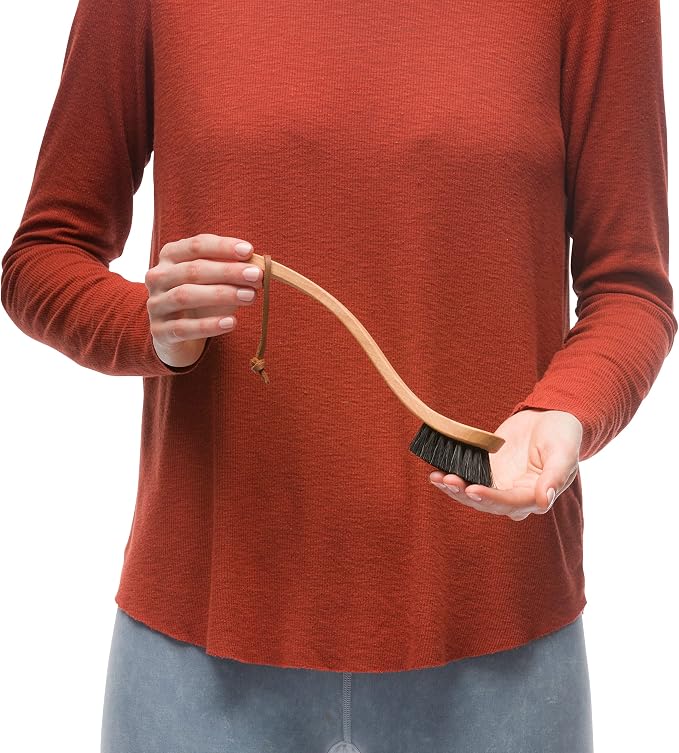 Redecker Curved Dish Brush, Soft Horsehair Bristles, Ergonomic Design - Image 4
