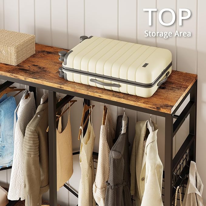 IRONCK Garment Racks with Shelves 4 Drawers and 8 Hooks Heavy Duty Closet - Image 6