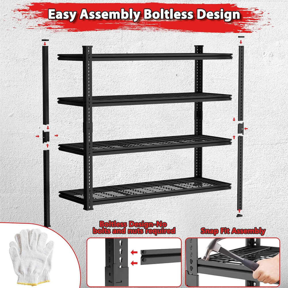 Storage Shelves, Garage Shelving Heavy Duty 2640LBS Capacity, 60"L x 24&...