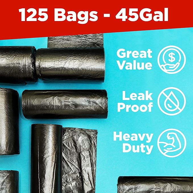 ToughBag 40-45 Gallon Trash Bags Heavy Duty | Black Garbage Bags | Made In USA - Image 3
