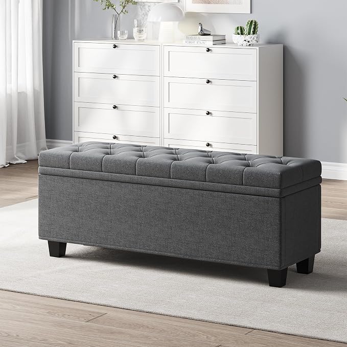Maupvit Ottoman with Storage, Ottoman Bench with Lift Top, Upholstered Storage by MaupvitFurniture