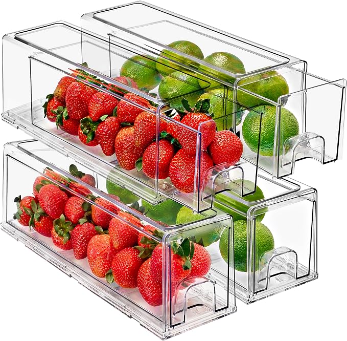 Sorbus Small Clear Storage Drawers – Acrylic Stackable Storage Bins by Sorbus