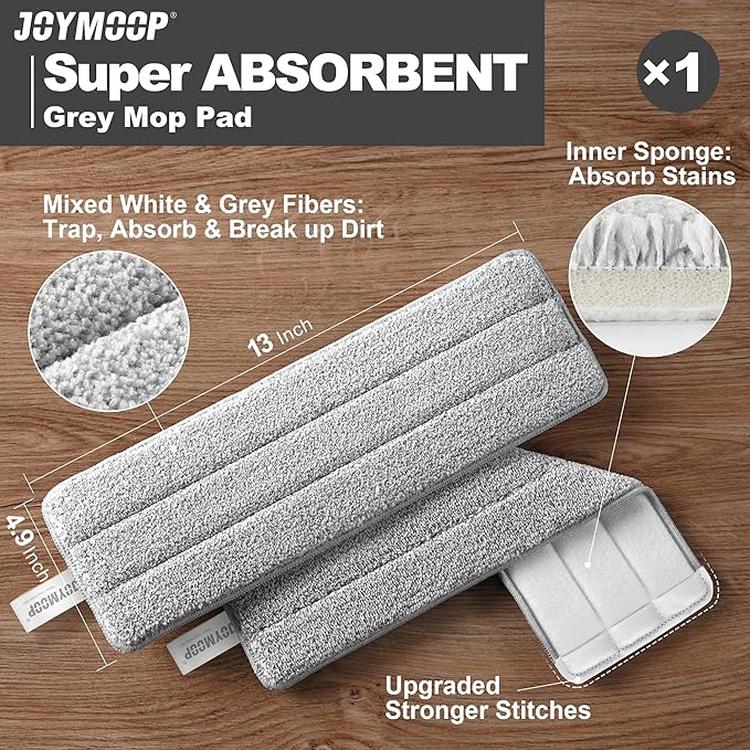 JOYMOOP Easy Clean and Self-Squeezing Microfiber Flat Mop and Bucket System - Image 5
