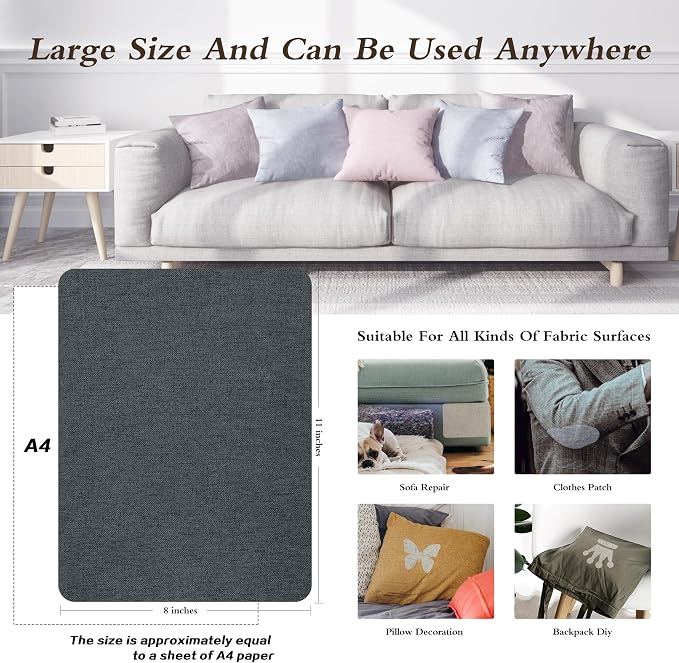KING MOUNTAIN Fine Linen Repair Patches, Self-Adhesive Linen Fabric Patches - Image 3