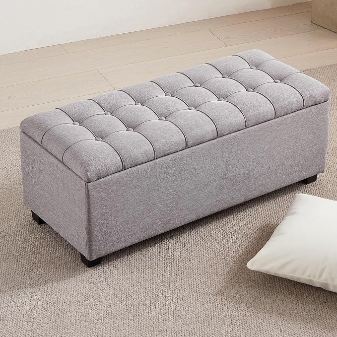 Ottoman with Storage 38 inches, Furniture End of Bed Storage Benches, Long - Image 7