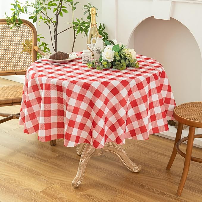 Waterproof Plaid Tablecloth Fabric by Essifunia