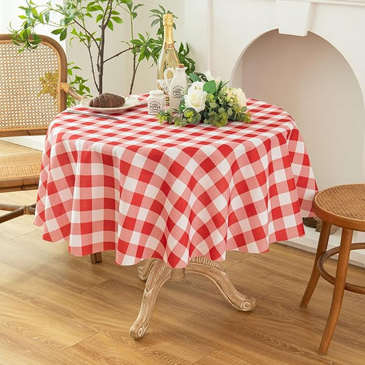 Waterproof Plaid Tablecloth Fabric by Essifunia