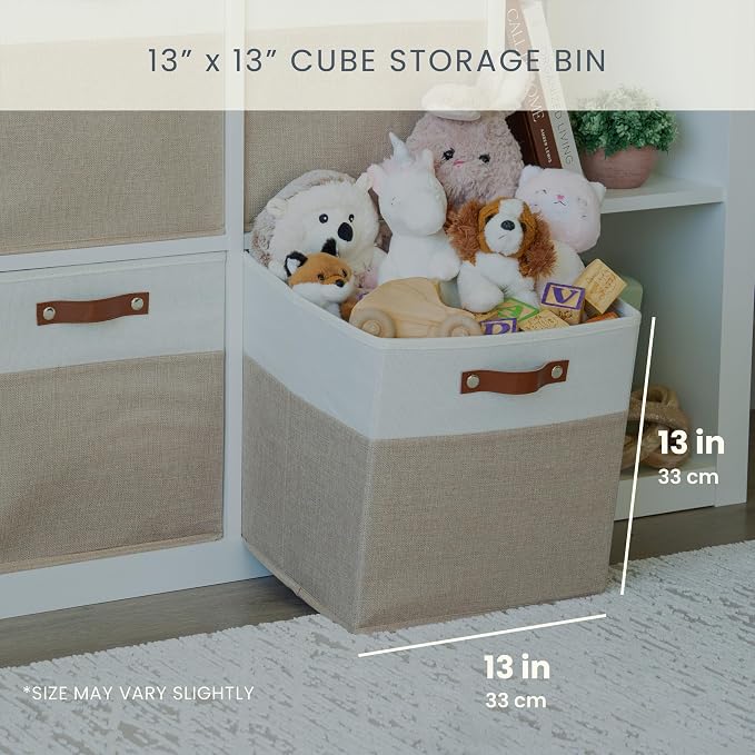 OrganiHaus 13x13 Cube Fabric Storage Bins Set of 4, Fabric Storage Cubes w/ - Image 2