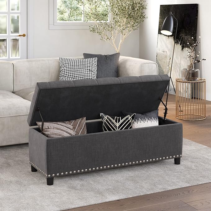 BELLEZE 47" Storage Ottoman, Storage Bench