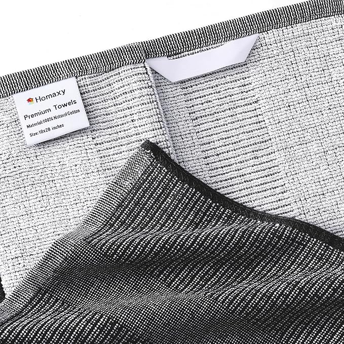 Homaxy Premium Kitchen Towels, Large Cotton Kitchen Hand Towels, Flat and Terry - Image 2