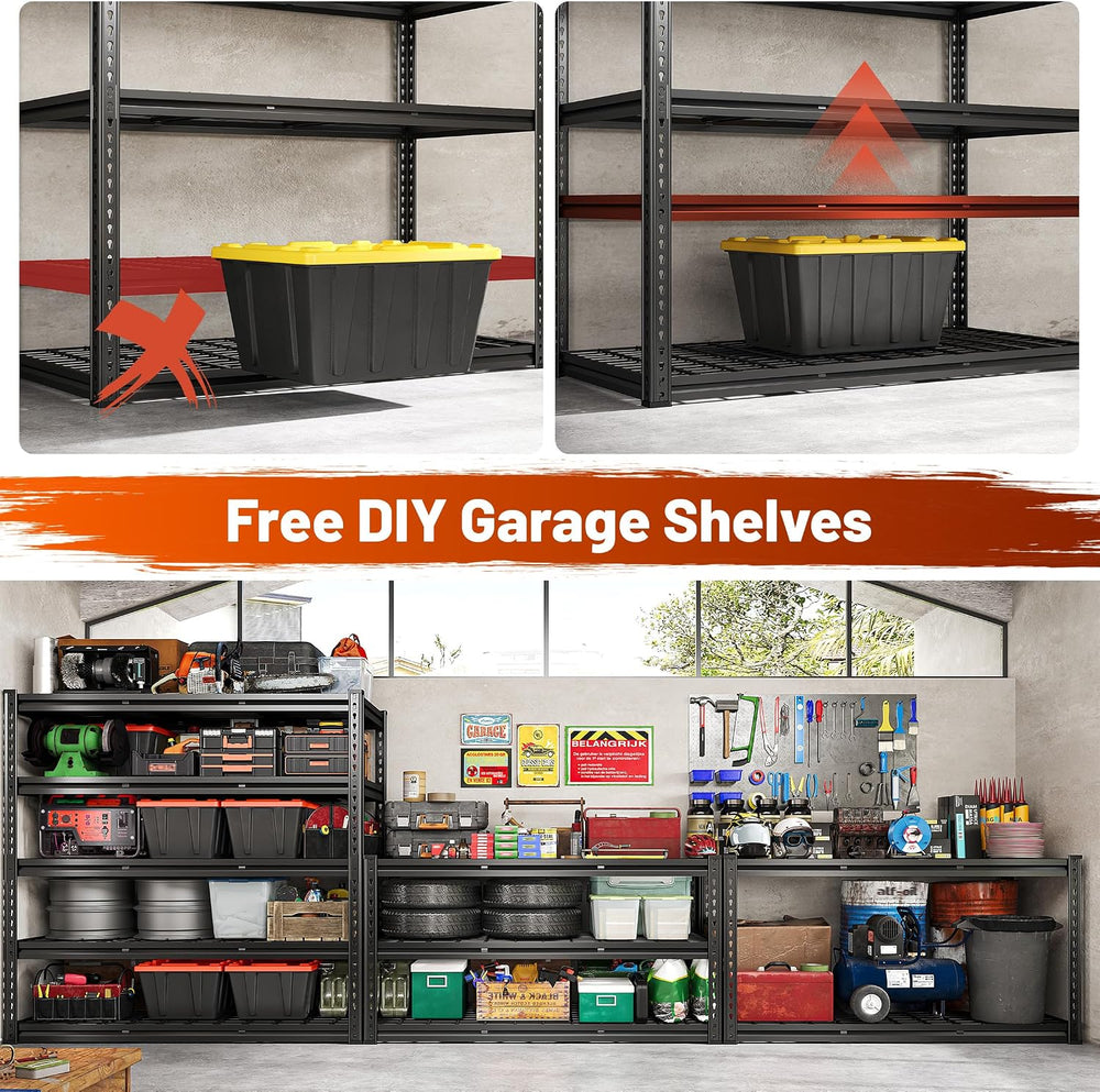 REIBII 48‘’W Garage Shelving,Adjustable Reinforcing Wire Mesh for Basement (P...