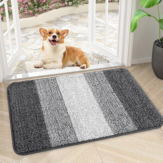 Kitinjoy Indoor Outdoor Door Mat, 24x16 Non-Slip Absorbent Dirt Trapper by Kitinjoy