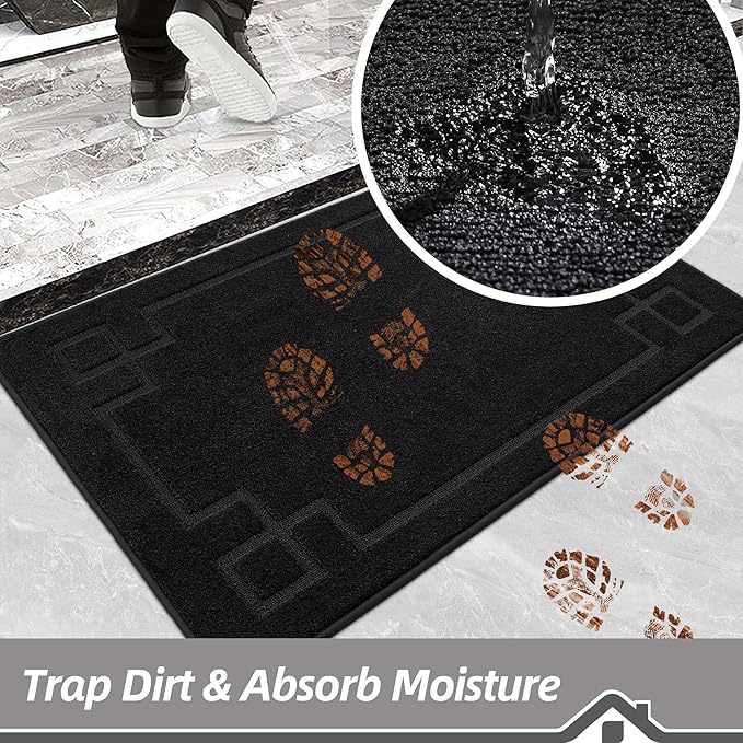 BEQHAUSE Door Mat 32" x 48", Non-Slip Door Mats Indoor Entryway Rugs Washable - Image 3
