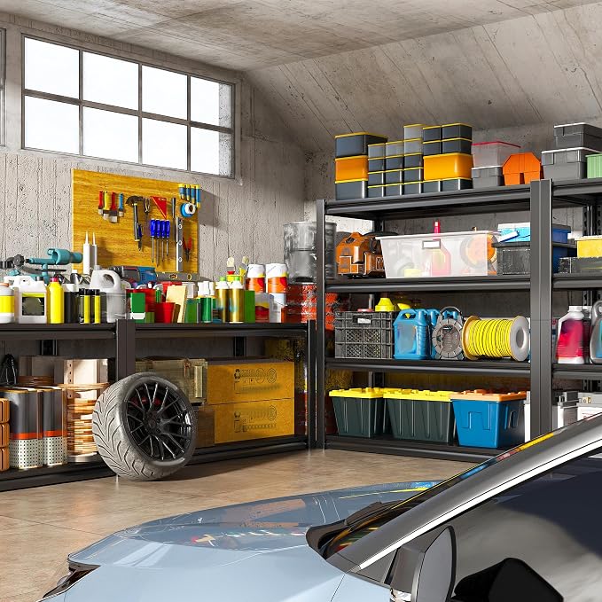 Raybee 40" W Garage Shelving Heavy Duty Storage Shelves 56.9" H Metal Shelving - Image 6