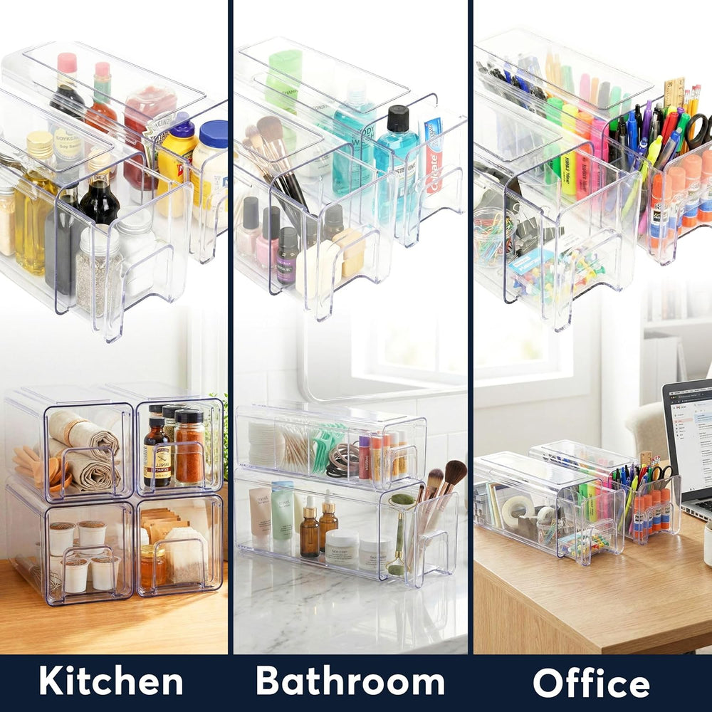Sorbus Clear Stackable Storage Drawers (1 Large + 2 Small)