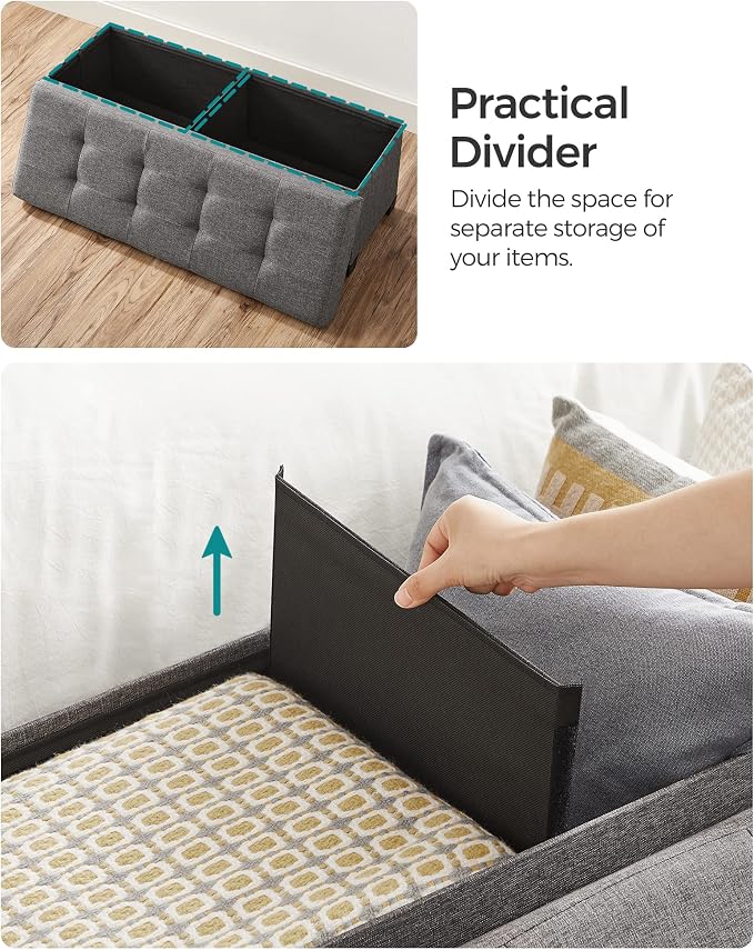SONGMICS Storage Ottoman Bench, Foldable Foot Rest - Image 8