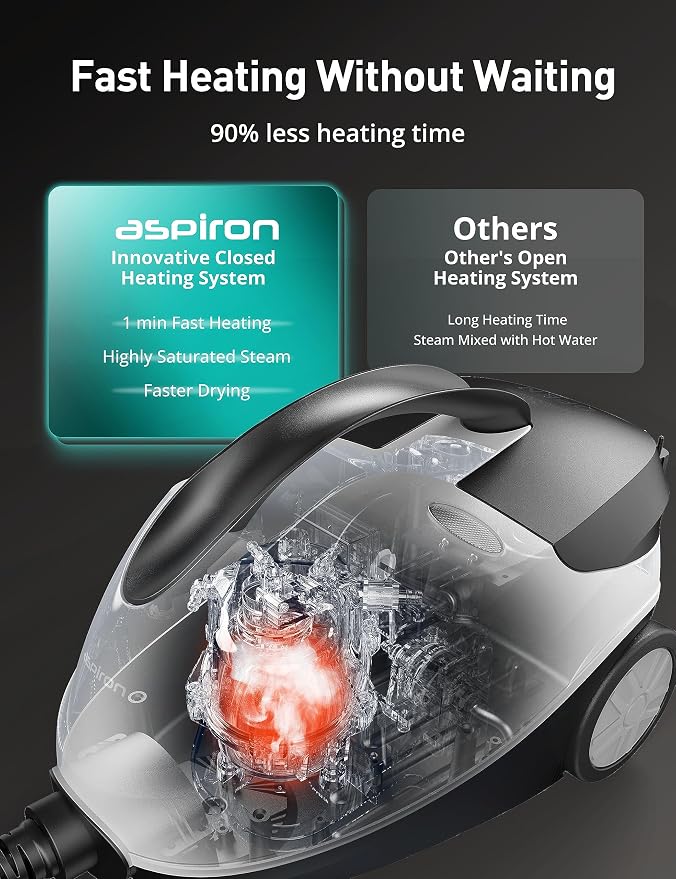 Steam Cleaner, Fast 50S Heat-Up Refill Anytime, 293°F/70 PSI Powerful - Image 2