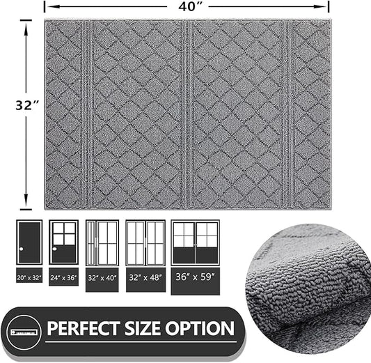 REFETONE Indoor Doormat, Front Back Door Mat 32"x40" Absorbent Rubber Backing - Image 2