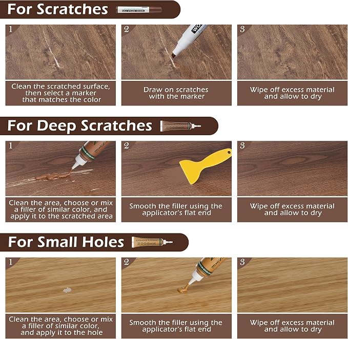 Wood Furniture Repair Kit: 12-Color Filler and 8-Color Markers - Image 2
