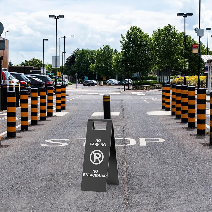 Stainless Steel No Parking Sign Portable Foldable Handle 2-Pack - Image 2