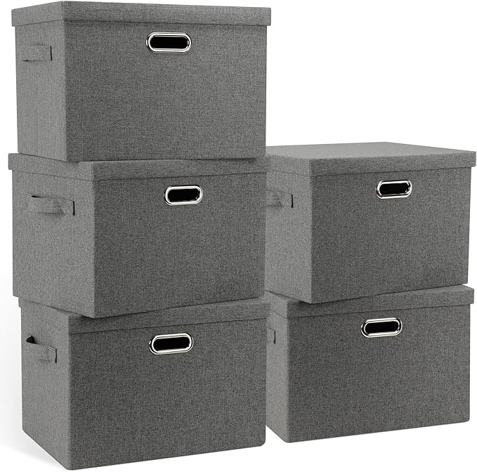 Large 17" 36 Quart Collapsible Stackable Storage Bins by GraciadecoStorage