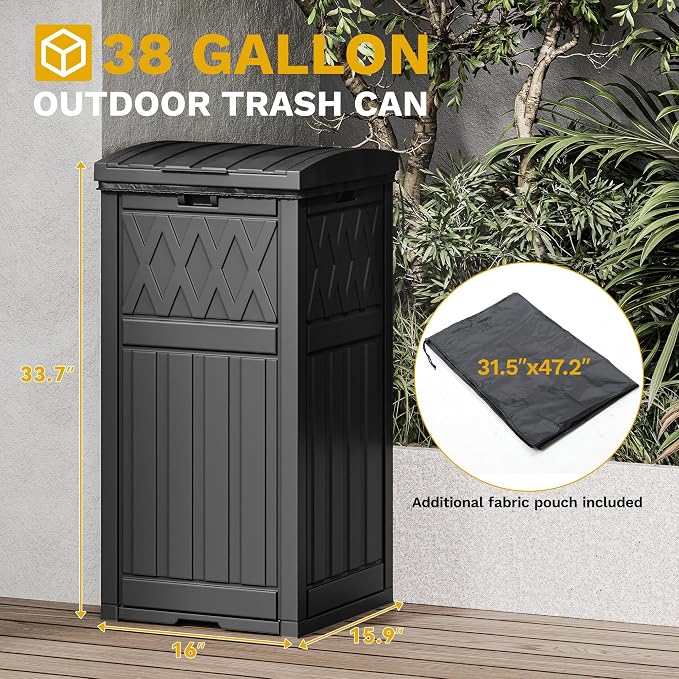 DWVO 36-Gallon Outdoor Trash Can - Image 9