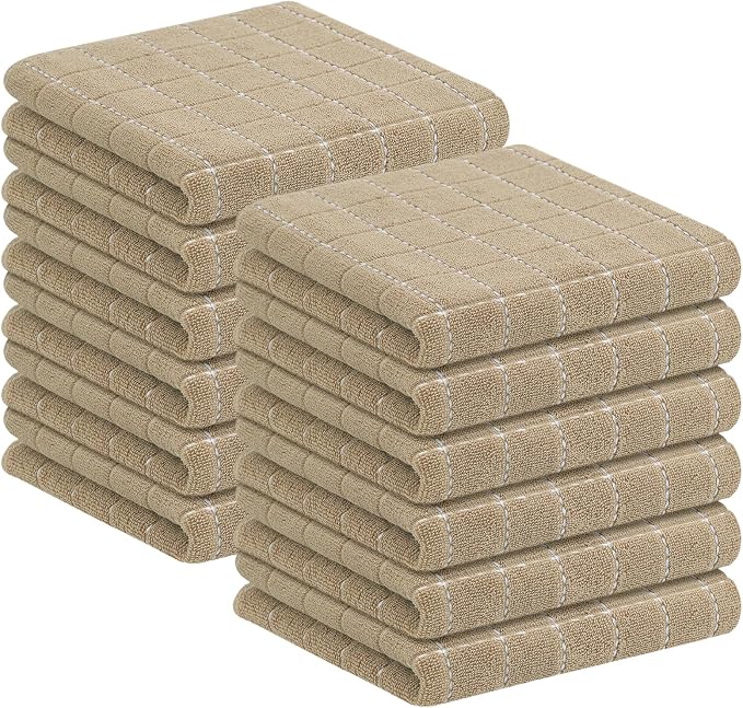 Homaxy 100% Cotton Terry Kitchen Towels, Checkered Designed, Soft and Super by Homaxy