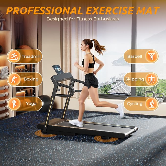 PRAISUN 0.6" Thicker Gym Mat, 12 Tiles 48 Sq Ft Workout Mats, Interlocking Foam - Image 2