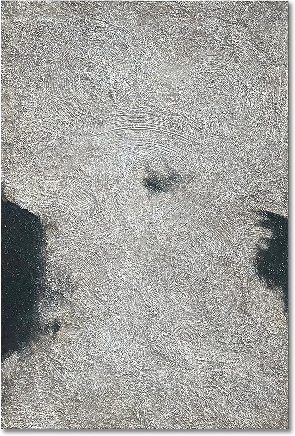 NANKAI Minimalist Art Hand Painted Black and Gray Abstract Oil Painting Canvas by NANKAIOilPaintingArt
