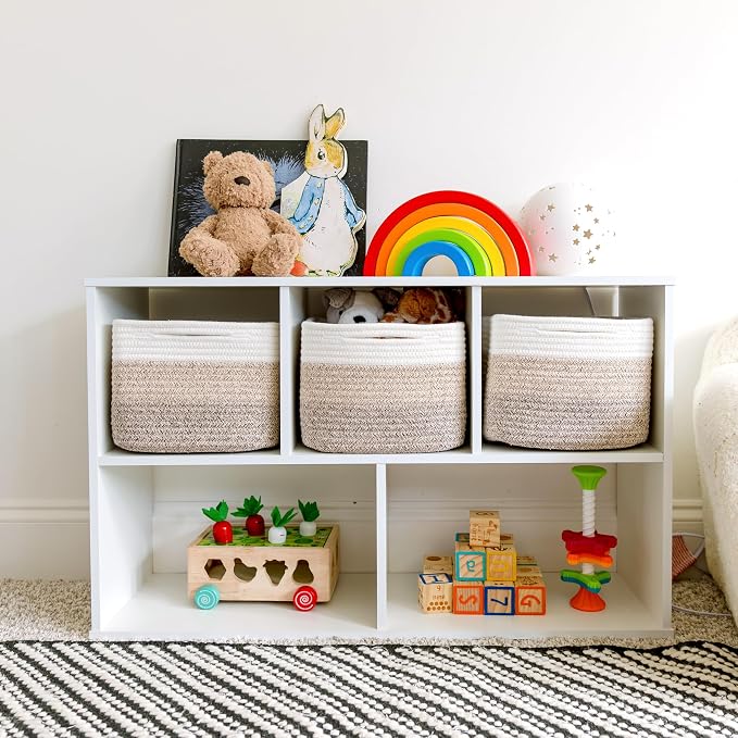 NaturalCozy Storage Cubes 9”x9”x7”Cotton Rope Woven Baskets - Image 3