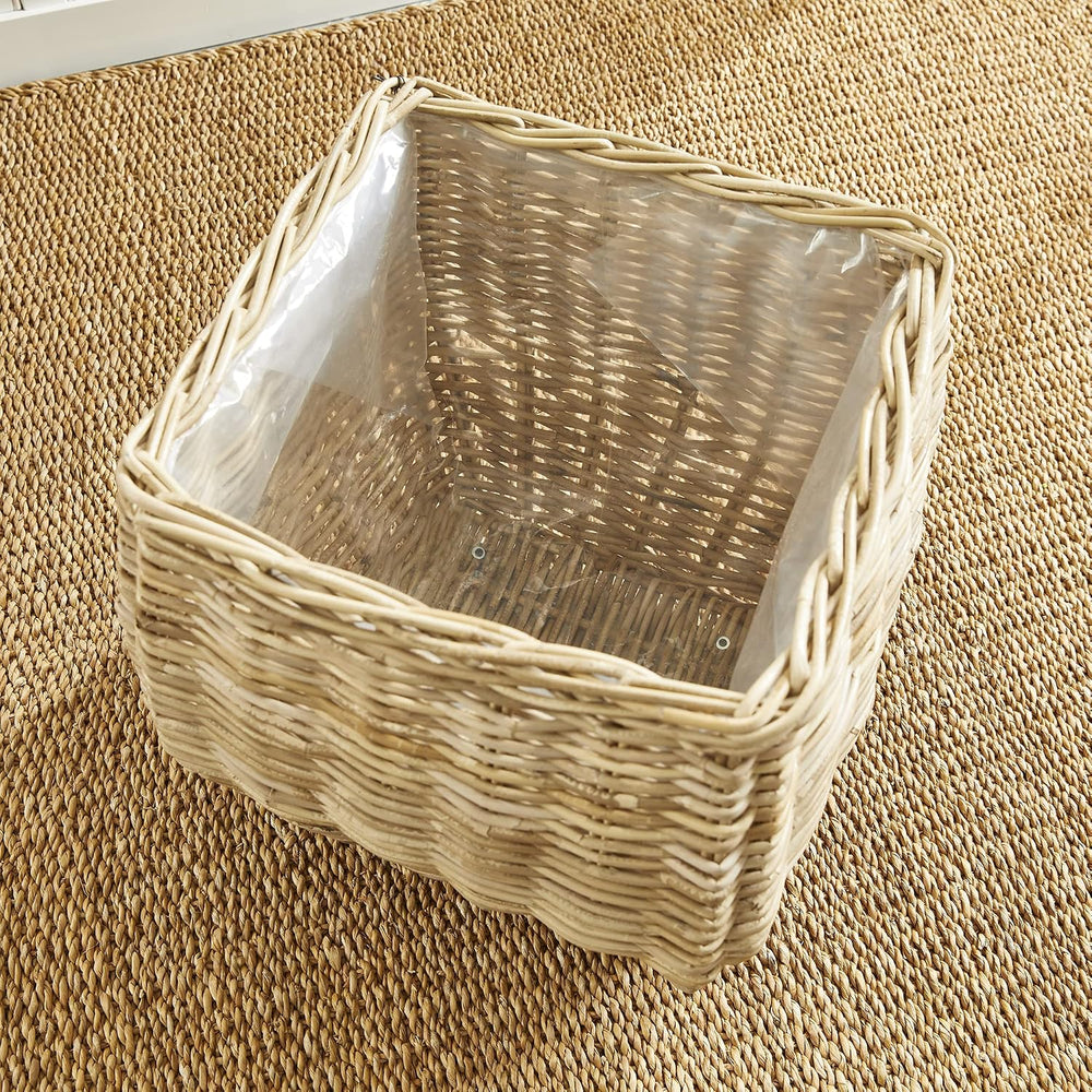 Napa Home & Garden Sylvie Square Taper Basket Large with Clear Plastic Li...