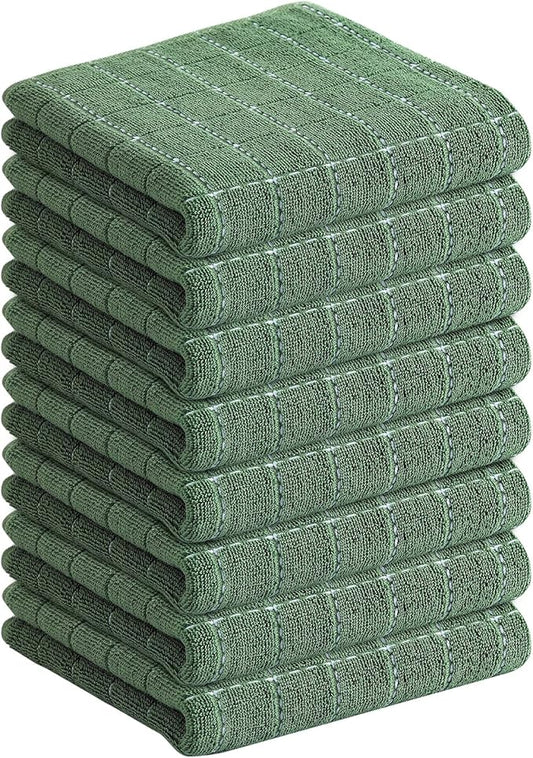 Homaxy 100% Cotton Terry Kitchen Towels, Checkered Designed, Soft and Super by Homaxy
