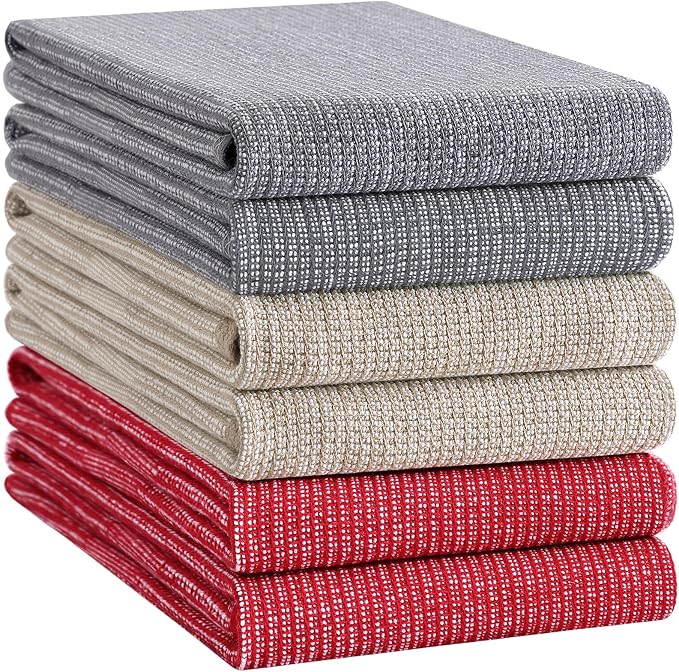 Homaxy Premium Kitchen Towels, Large Cotton Kitchen Hand Towels, Flat and Terry - Image 8
