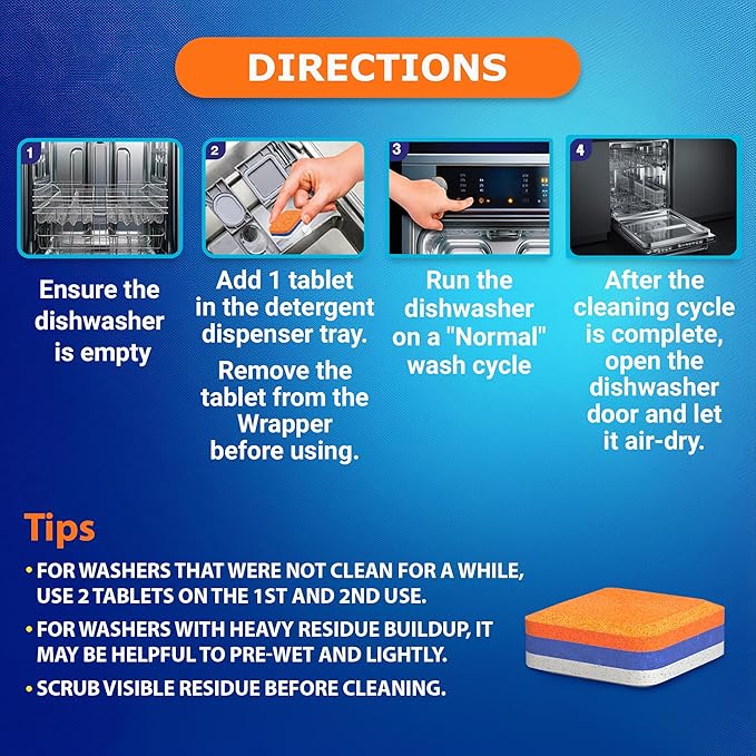 Washing Machine Cleaner Tablets Front Loader 28 Pack & Dishwasher Cleaner - Image 4