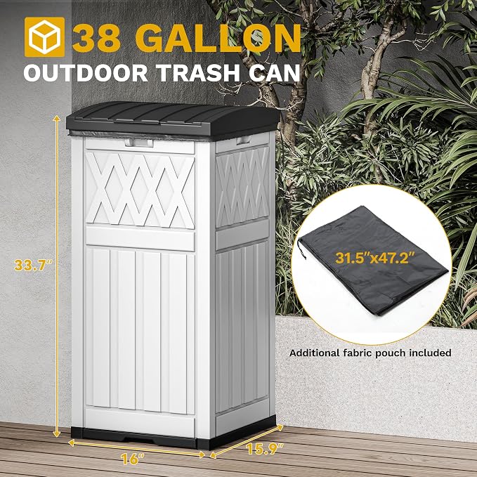 DWVO 36-Gallon Outdoor Trash Can - Image 7