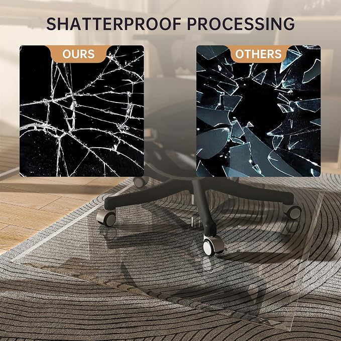 36“ x 36” Beveled Edge Glass Chair Mat - Image 5